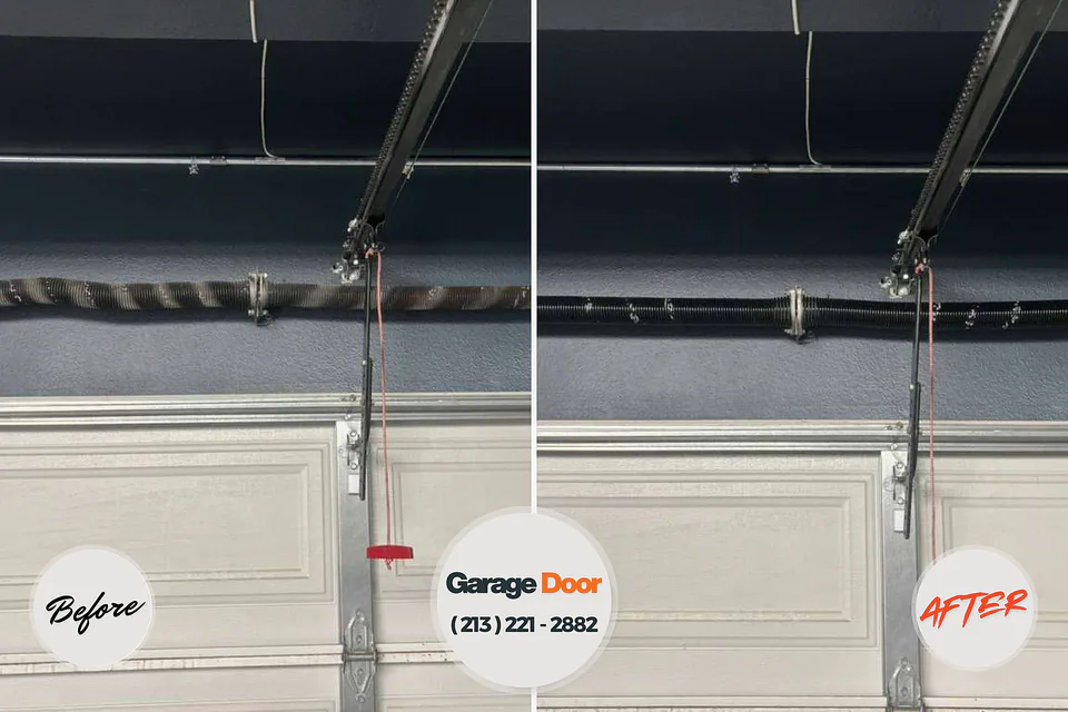 Before and after: garage door repair Hutchinson, KS